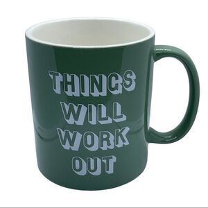 Room Essentials Stoneware Mug “Things Will Work Out” • NWT